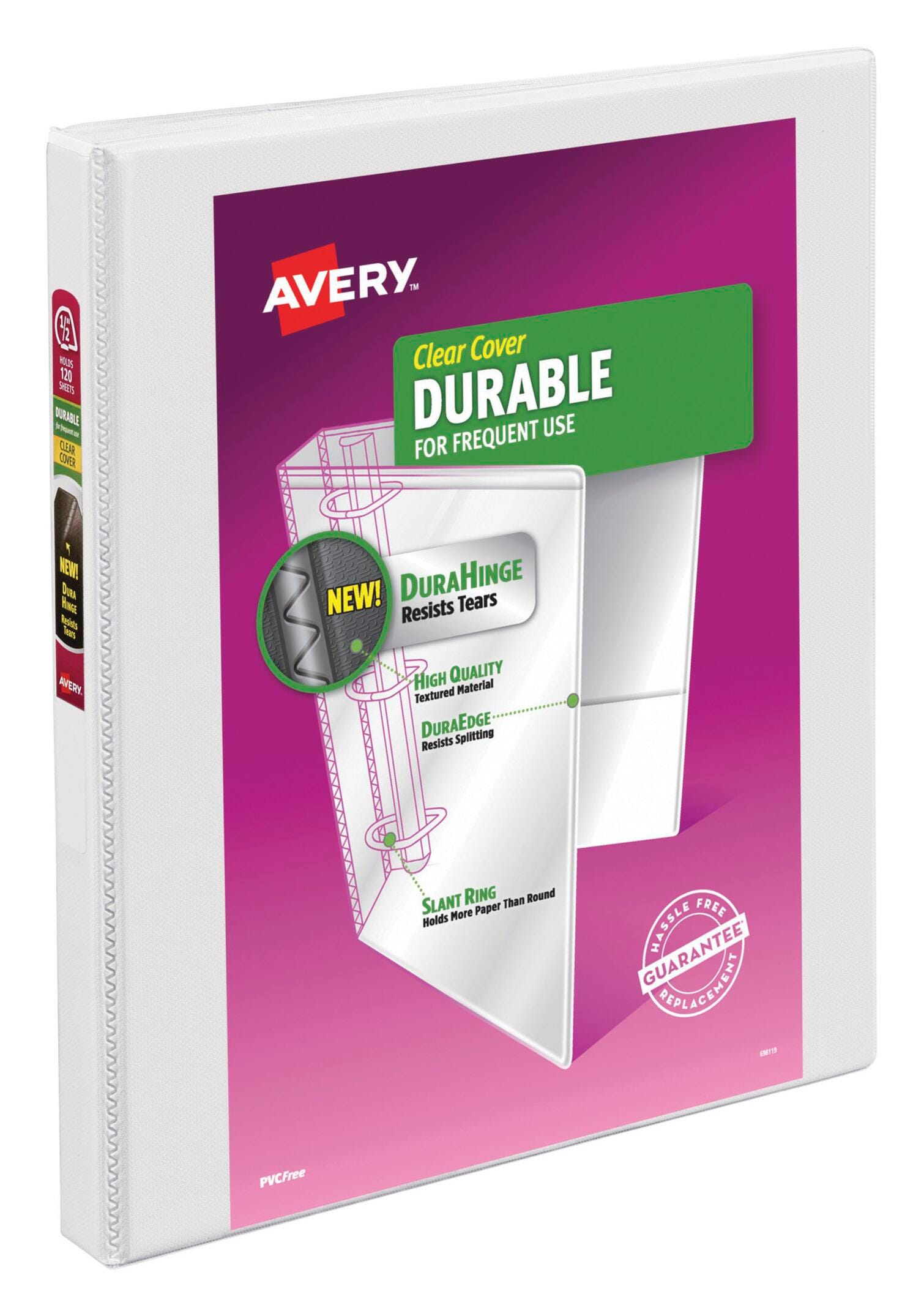 Image for Avery Durable View Binder with Slant Rings, 1/2 Inch, White from School Specialty