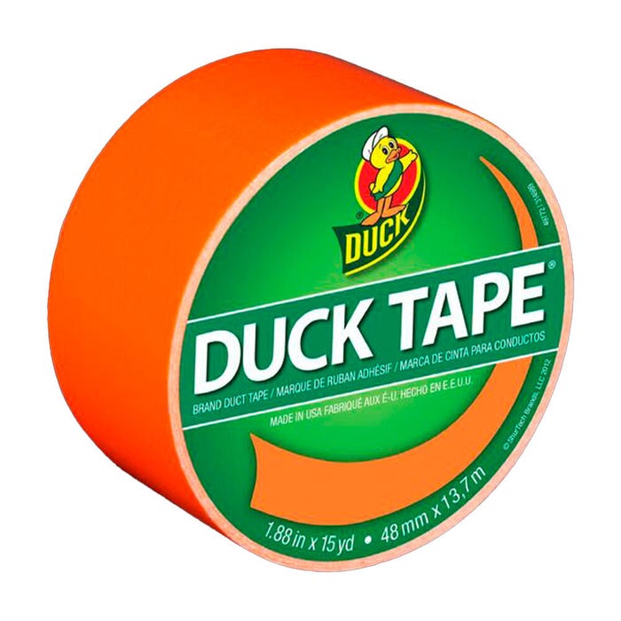Duck Tape Colored Duct Tape, 1.88 in x 15 yd, Neon Orange