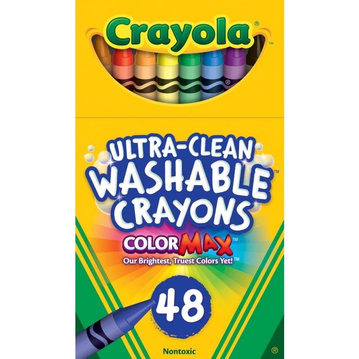 Crayola Ultra-Clean Washable Crayons, Standard Size, Set of 48