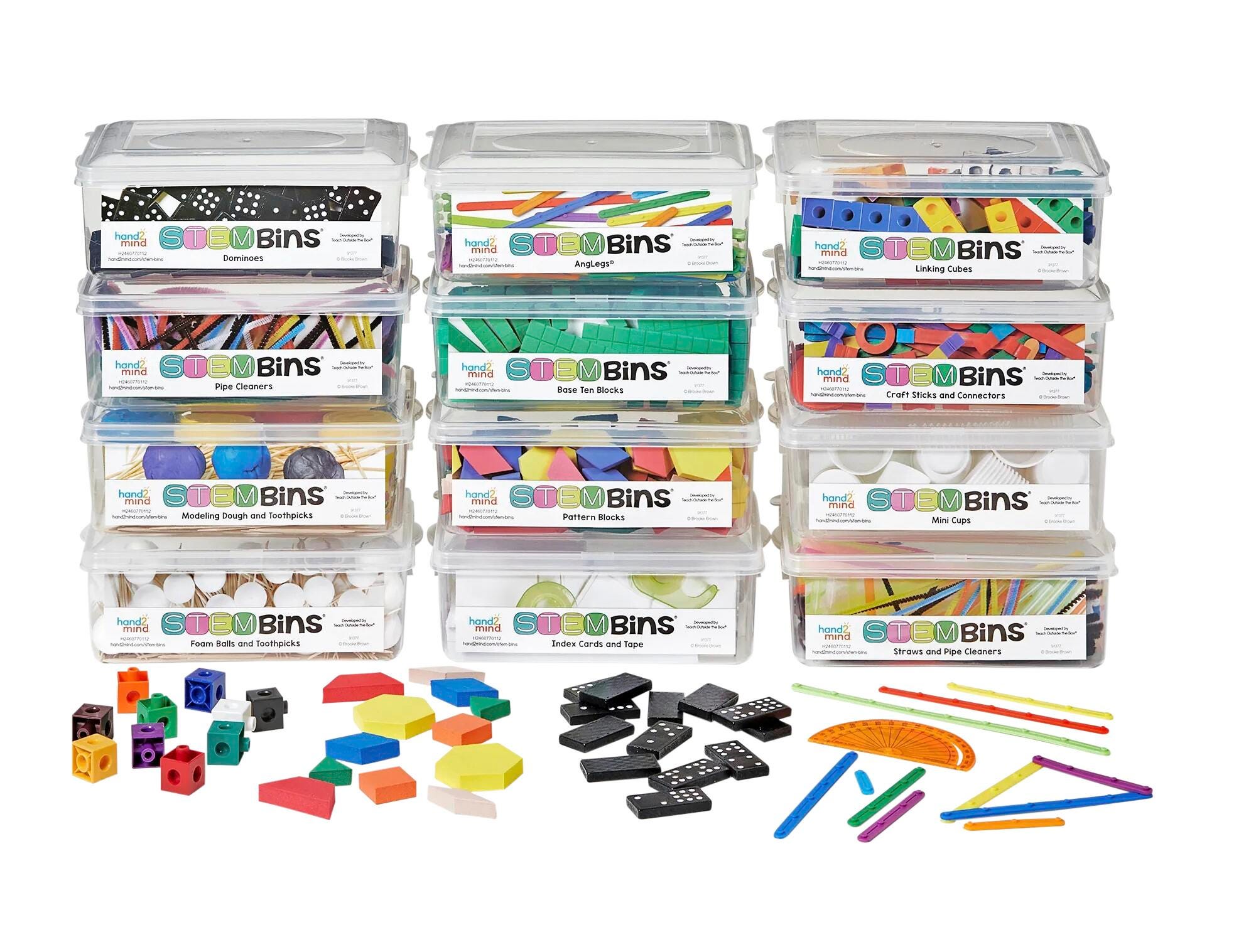 Image for Hand2Mind STEM Bins Essential Kit, Set of 12 STEM Bins from School Specialty