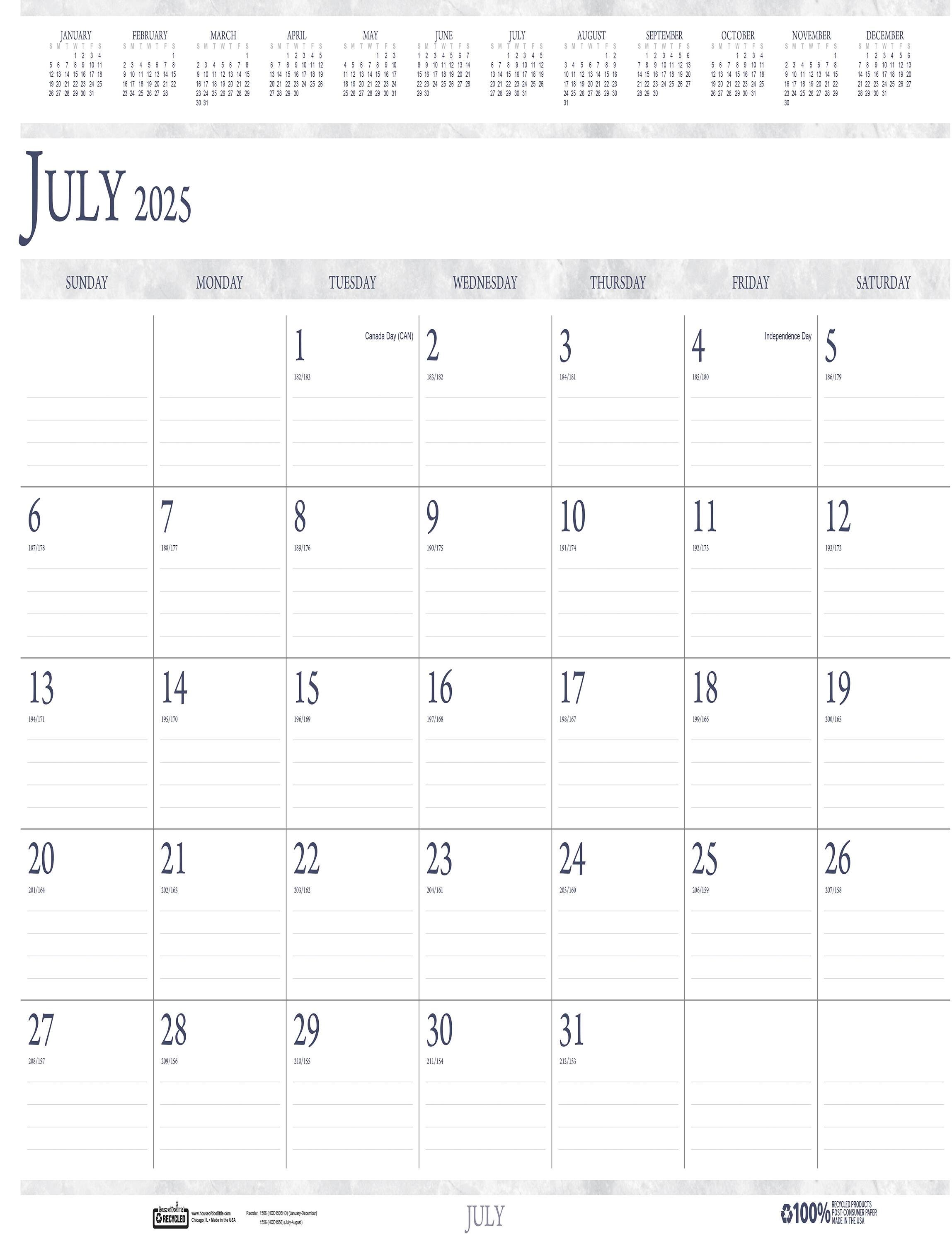 House of Doolittle, Recycled, Academic Compact Desk Pad, 14 Months, July 2025-August 2026, 18-1/2 x 13 Inches 2150945