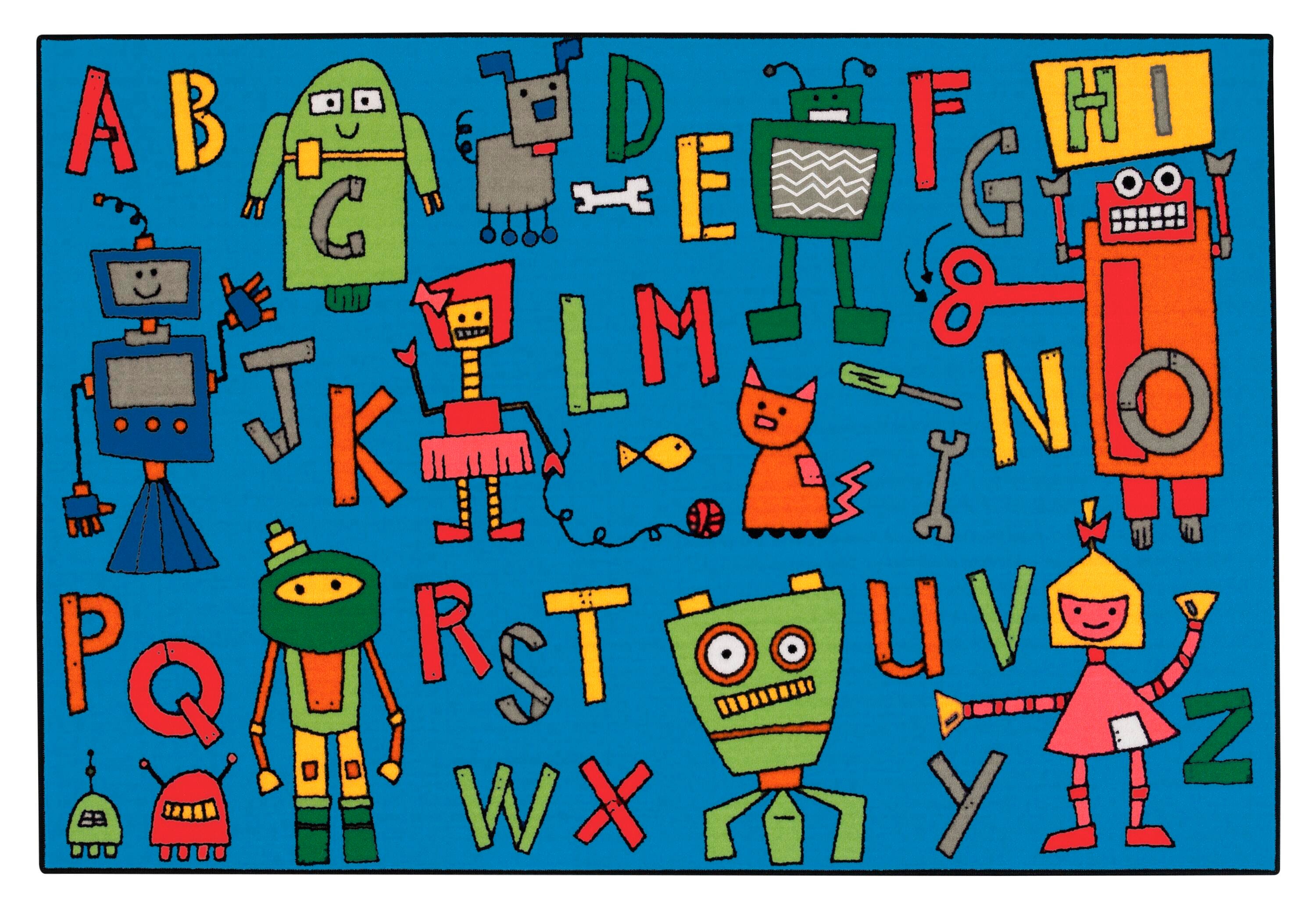 Carpets for Kids KID$Value Reading Robots Carpet, Rectangle 4002336