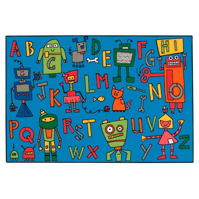 Carpets for Kids KID$Value Reading Robots Carpet, Rectangle