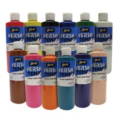 Sax Versatemp Liquid Tempera Paint, 1 Pint Bottles, Assorted Colors, Set of 12 1587651