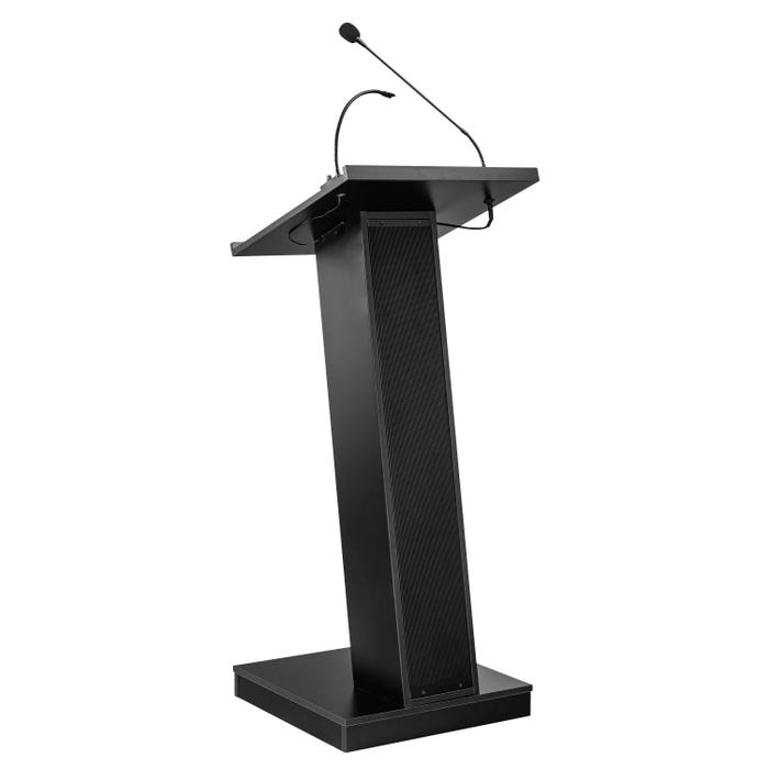 Oklahoma Sound ZED Lectern with Sound, 19-3/4 x 19-3/4 x 49 Inches, Black