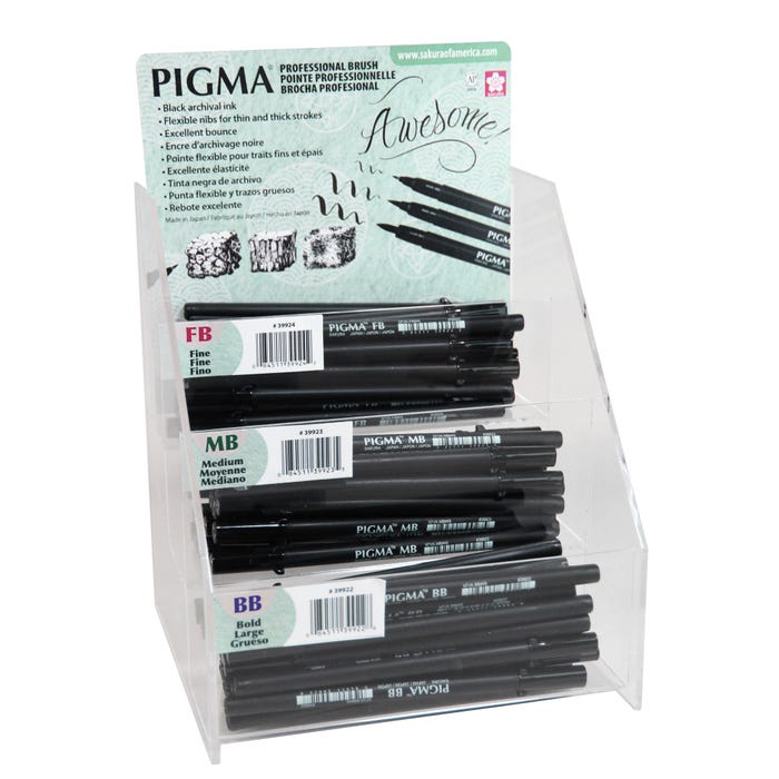 Sakura Pigma Professional Brush Pen Classroom Pack, Assorted Tip, Set of 72