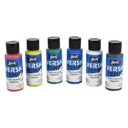 Sax Versatemp Heavy-Bodied Tempera Paint, 2 Ounce Bottles, Assorted Colors, Set of 6 2048206