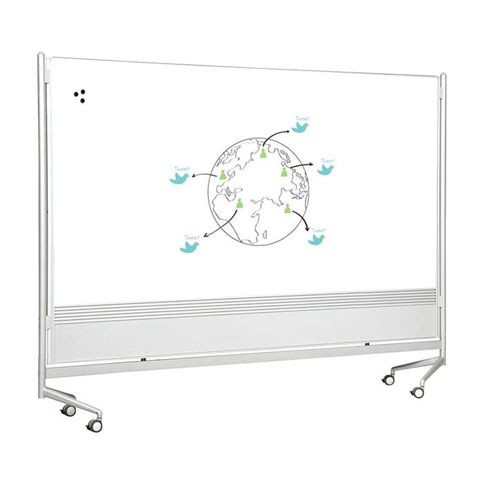 MooreCo DOC Partition, Porcelain Steel and Laminate, 6 x 6 Feet