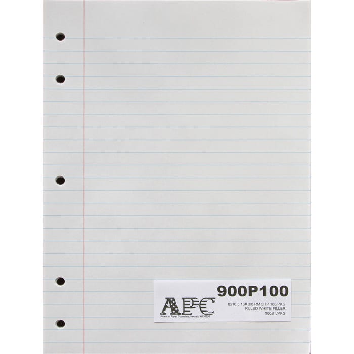 School Specialty Writing Paper, 8 x 10-1/2 Inches, 3/8 Inch Ruled, 5-Hole Paper, 100 Sheets