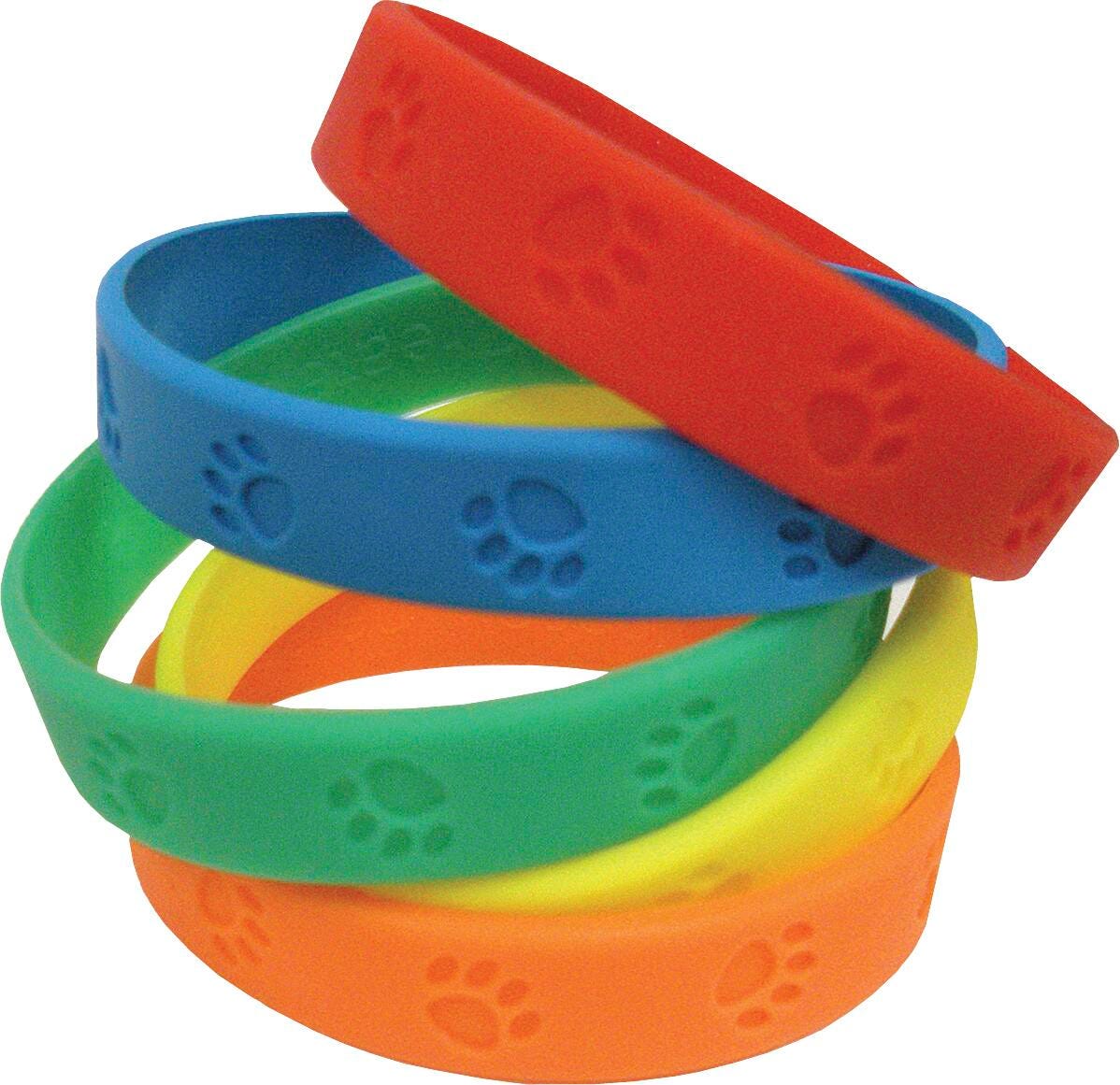 Teacher Created Resources Paw Print Award Wristband Silicone, Pack of 10 1402718
