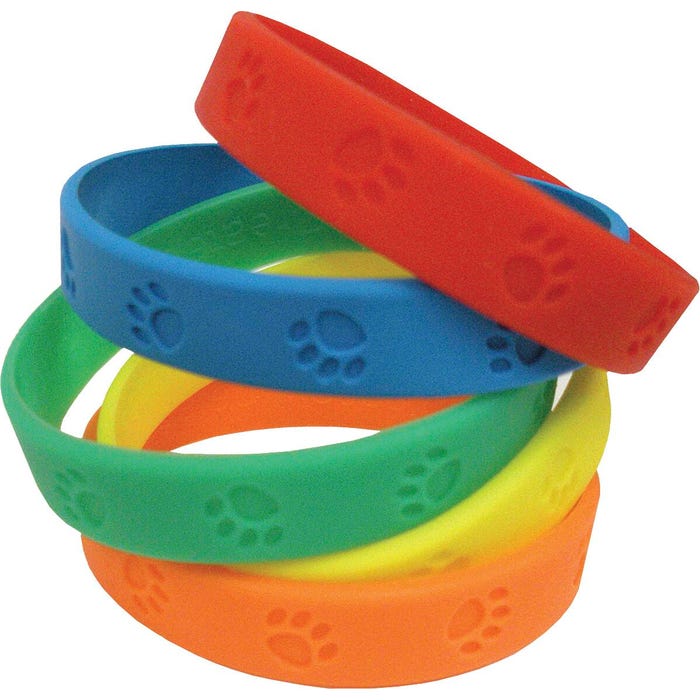 Teacher Created Resources Paw Print Award Wristband Silicone, Pack of 10