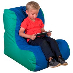 Children's Factory High Back School Chair, Vinyl, Blue/Green 1426399