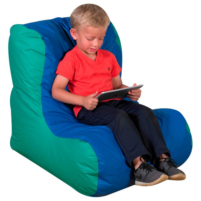 Children's Factory High Back School Chair, Vinyl, Blue/Green