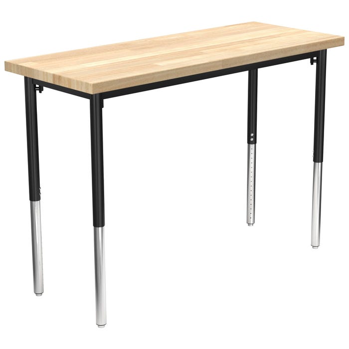 Classroom Select Rectangle Vigor Utility Table, Butcher Block Top