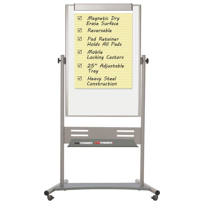 Bi-silque MasterVision Magnetic Dry Erase 2-sided Easel, 52 x 25 x 80 Inches