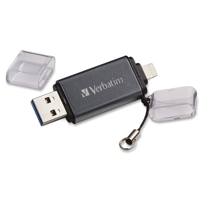 Verbatim Store 'N' Go Dual USB 3.0 Flash Drive for Apple Lightning Devices, 32 GB