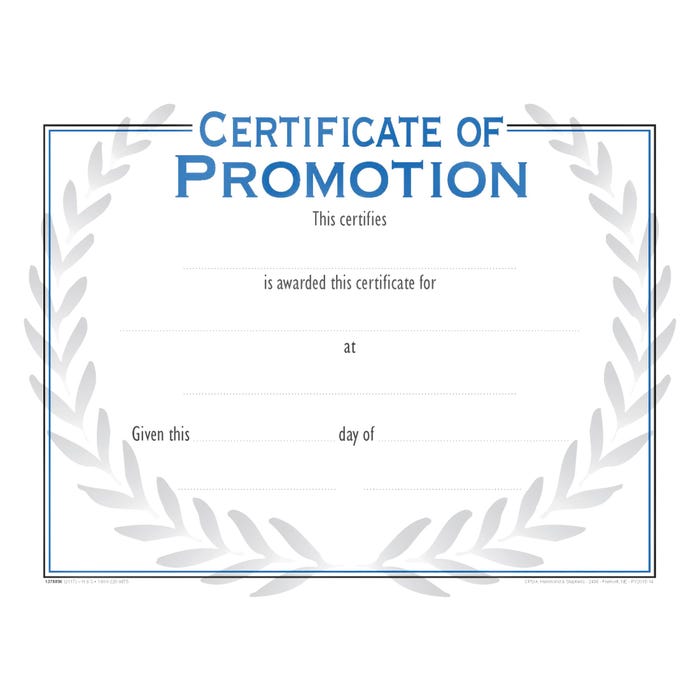 Achieve It! Raised Print Certificate of Promotion Recognition Award, 11 x 8-1/2 inches, Pack of 25