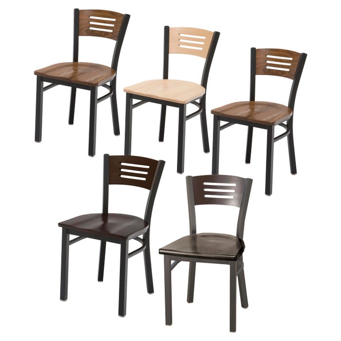KFI 3315B Series Wood Frame and Back Cafe Chair with Steel Frame