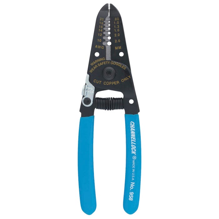 Channel Lock Wire Stipping and Crimping Plier, 6 in, Comfort Grip Handle, Blue