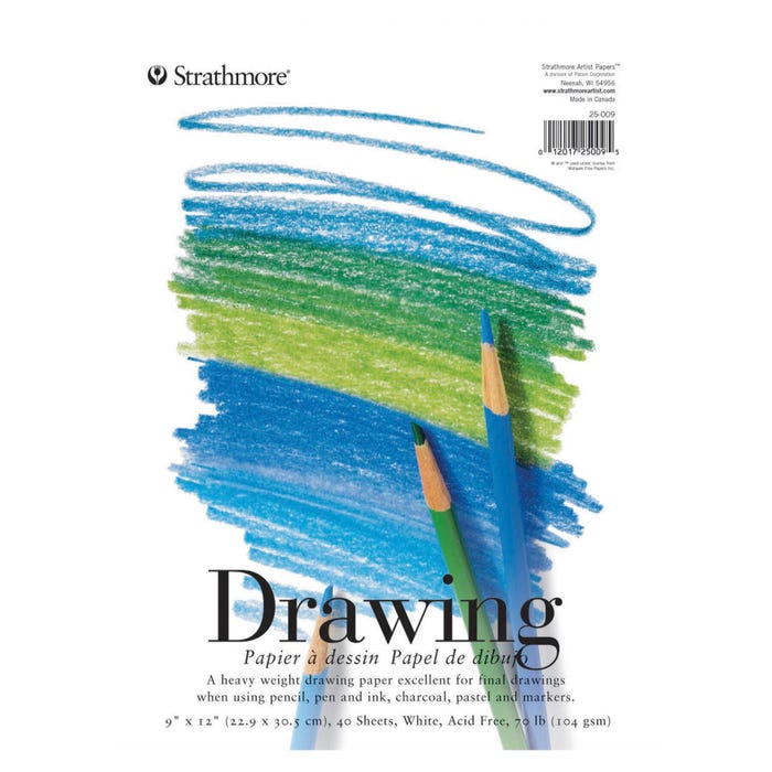 Strathmore 200 Series Drawing Pad, 9 x 12 Inches, 64 lb, 40 Sheets