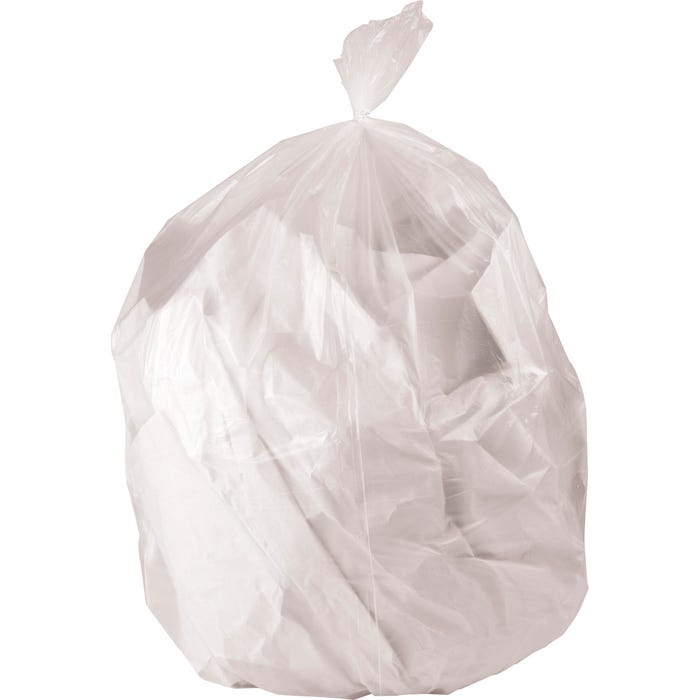 Genuine Joe High-Density Strong Waste Bags, 60 Gallon, 0.55 mil, Clear, Pack of 200