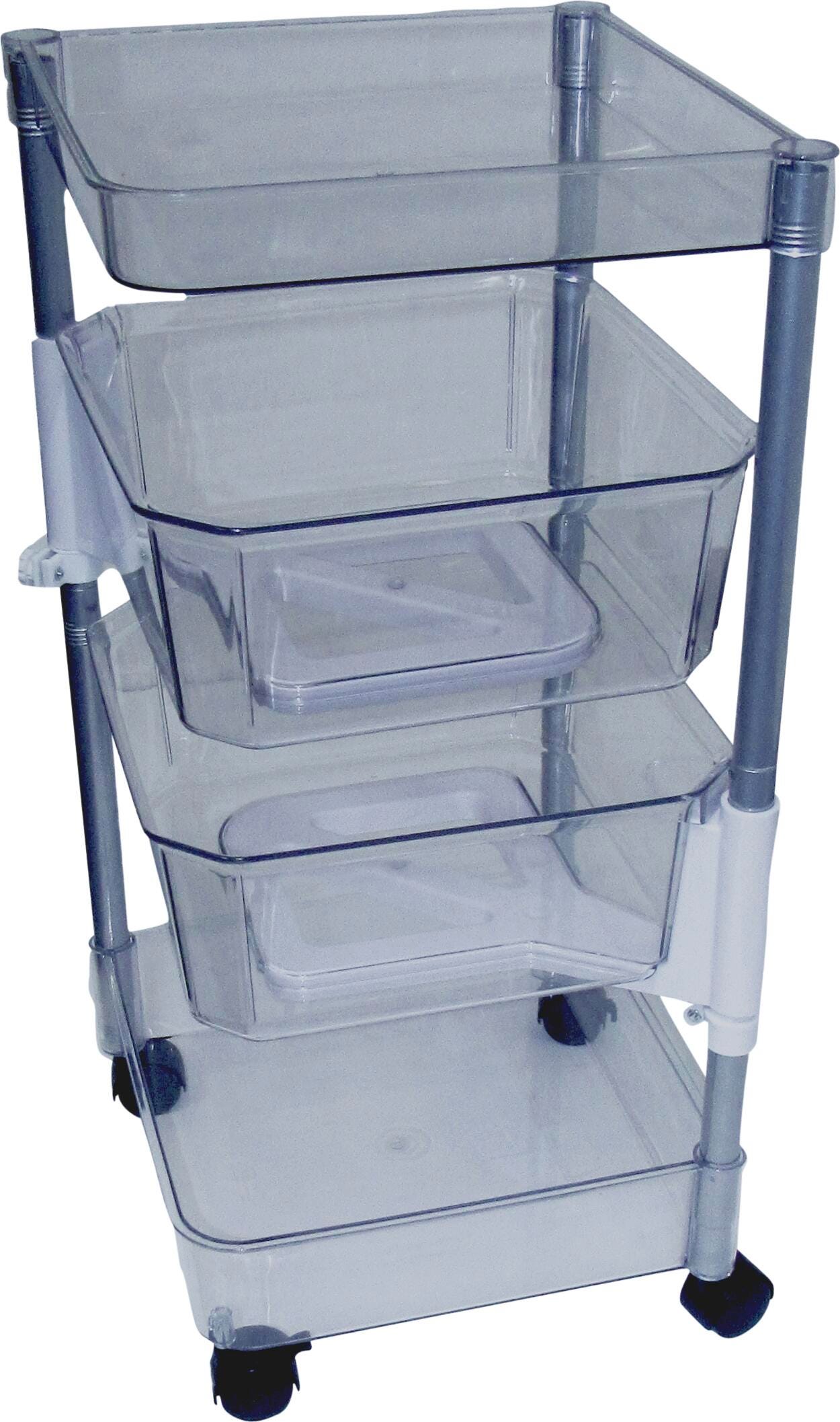 Dial Industries 4-Tier Cart, Clear 2132964