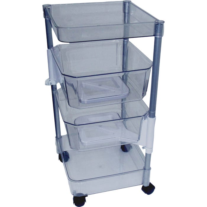 Dial Industries 4-Tier Cart, Clear
