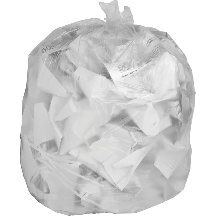 Genuine Joe Low Density Can Liners, 30 Gallon, 0.60 mil, Clear, Pack of 250