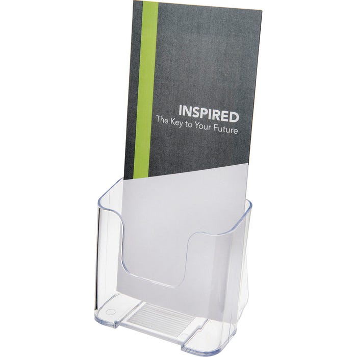 Deflect-O Free Standing Leaflet Size Wall Mount Brochure Rack, 4-3/8 x 3-1/4 x 7-3/4 Inches, Clear