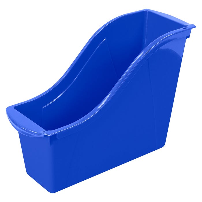 Storex Interlocking Book Bin, Small, 11-3/4 x 4-1/2 x 8-1/2 Inches, Blue, Pack of 6
