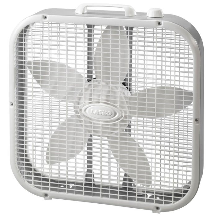 Lasko Slim 20 Inch Box Fan with Save Smart, White