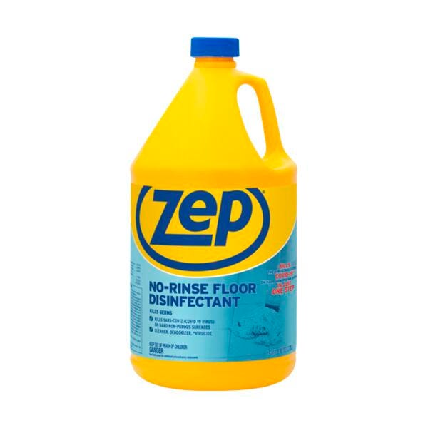 Zep No-Rinse Floor Disinfectant, 128 Fluid Ounces, Blue, Carton of 4, Item Number 2050318