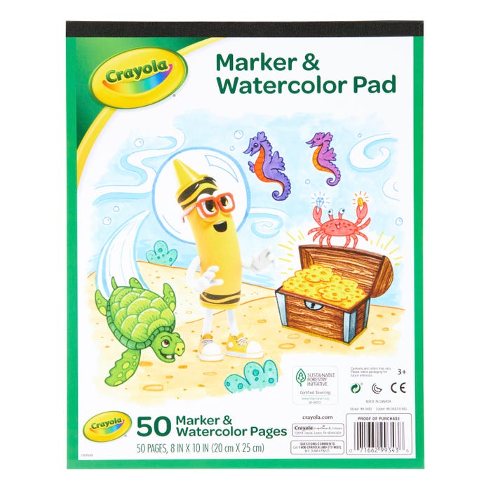 Crayola Marker & Watercolor Pad, 8 x 10 Inches, 50 Sheets