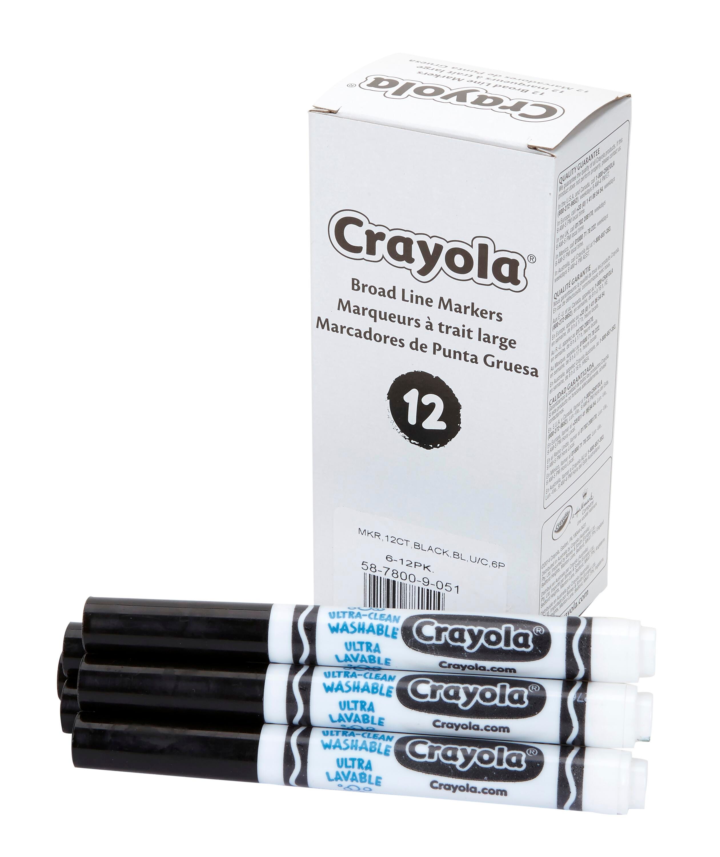 Image for Crayola Bulk Ultra-Clean Washable Markers, Broad Line, Black, Pack of 12 from School Specialty