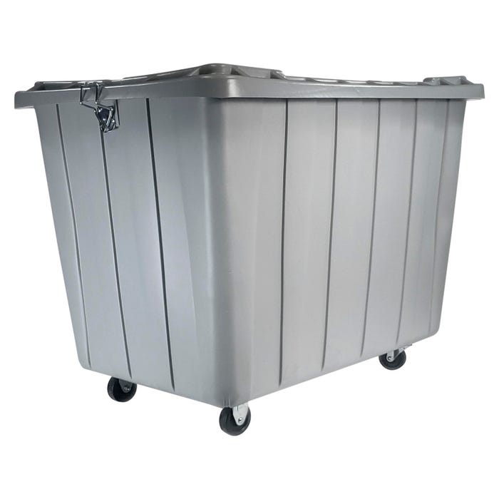 Shirley K's Wheeled Storage Container with Lid, 38-3/8 x 26-1/2 x 25-3/4 Inches, Gray