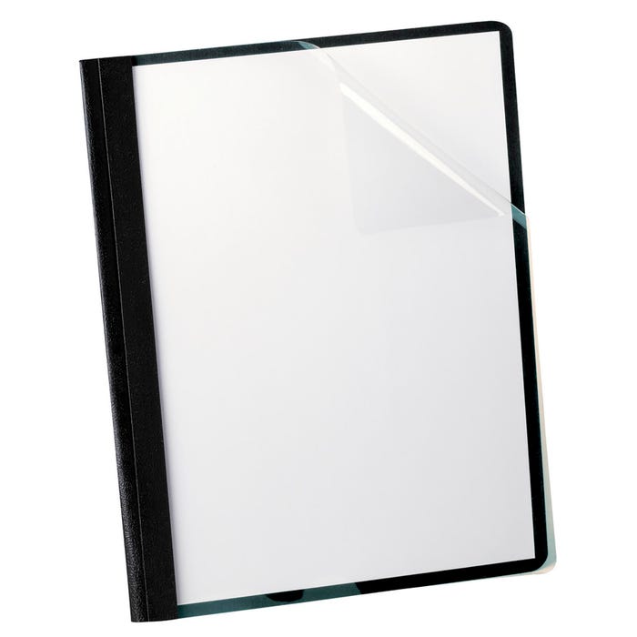Oxford Clear Front Report Covers, 8-1/2 x 11 Inches, 100 Sheet Capacity, Black, Pack of 25