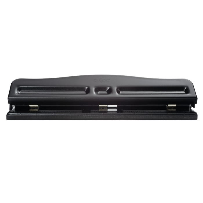School Smart Adjustable 2 or 3 Hole Punch, 12 Sheet Capacity, Black