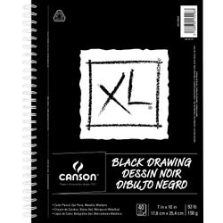 Canson XL Black Drawing Pad, 7 x 10 Inches, 92 lb, 40 Sheets