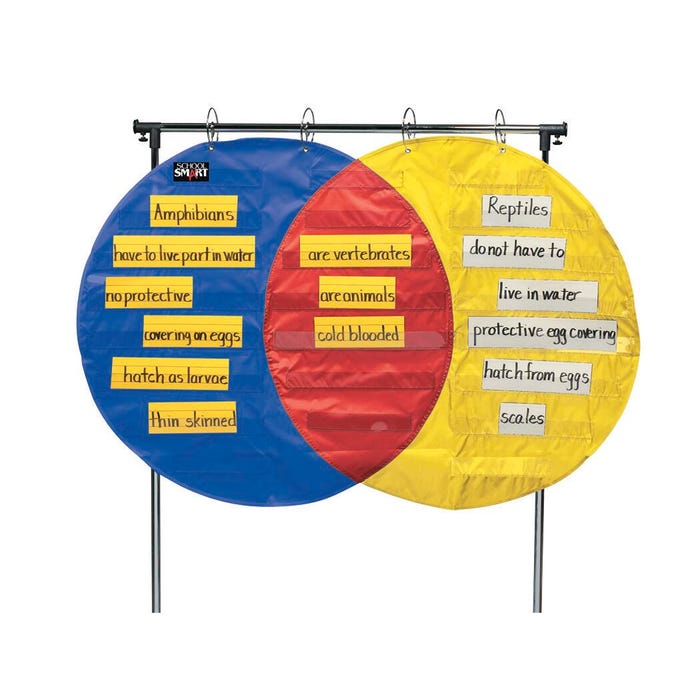 School Smart Venn Diagram Pocket Chart, Circles, x 35-1/2
