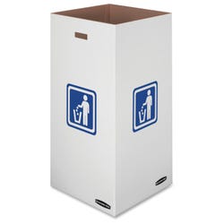 Fellowes Waste/Recycling Bins, 50 Gallon, White, Pack of 10, Item Number 1575604