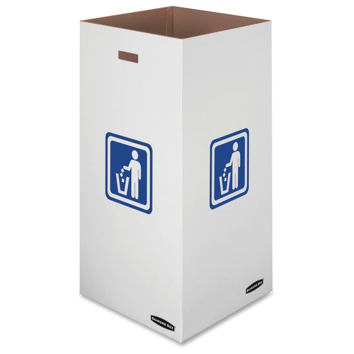Fellowes Waste/Recycling Bins, 50 Gallon, White, Pack of 10