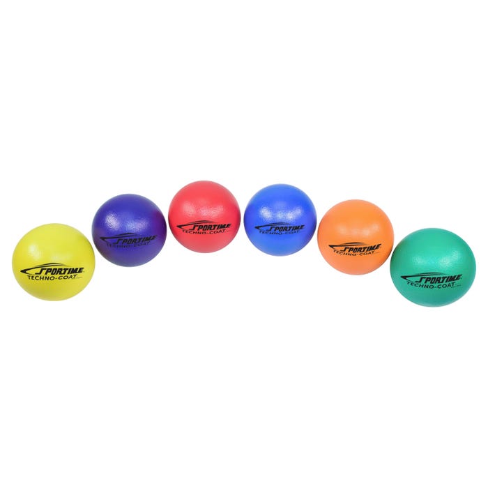 Sportime Techno-Coat Foam Medium Bounce Balls, 6-1/4 Inches, Assorted Colors, Set of 6