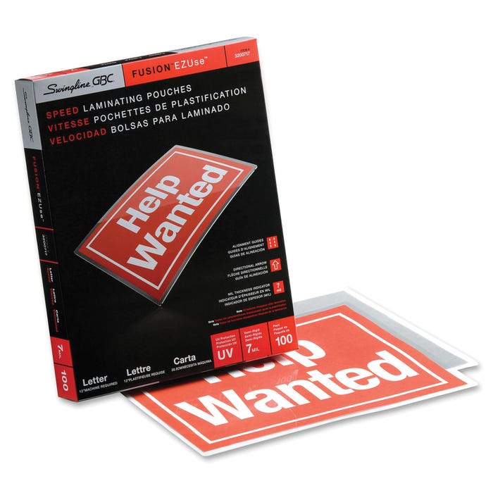 GBC HeatSeal Long Life Laminating Pouch, 9 x 11-1/2 Inch, 7 mil Thickness, Pack of 100