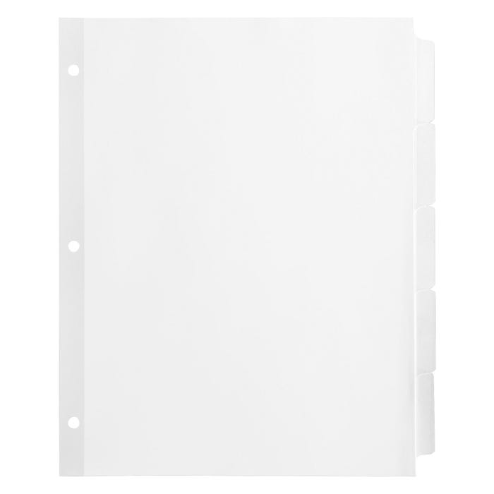 Business Source Plain Tab Indexes, 5 Tab, White, 36 Sets