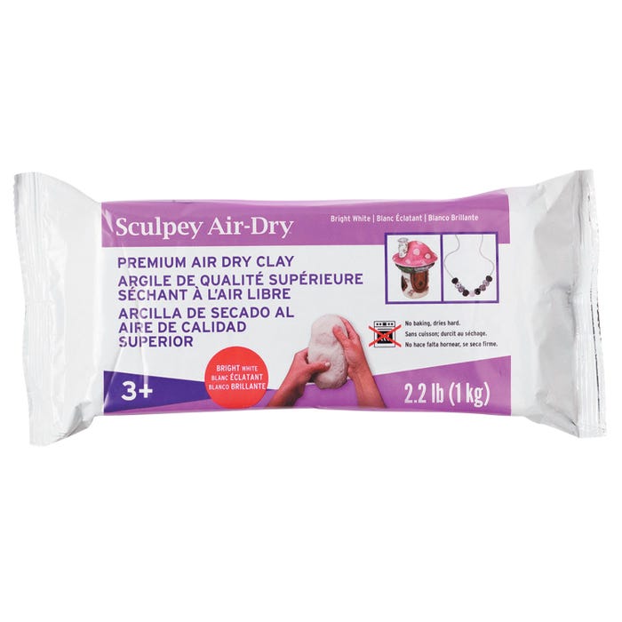 Sculpey Air-Dry Clay, White, 2-1/5 Pounds