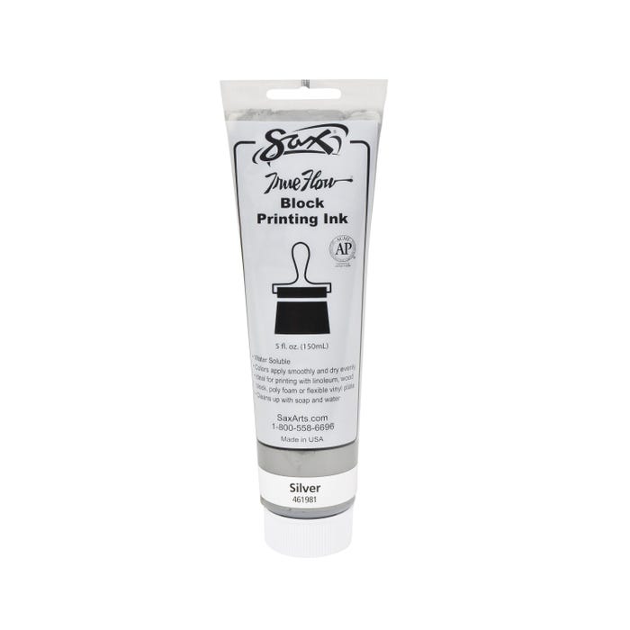 Sax Water Soluble Block Printing Ink, 5 Ounce Tube, Silver