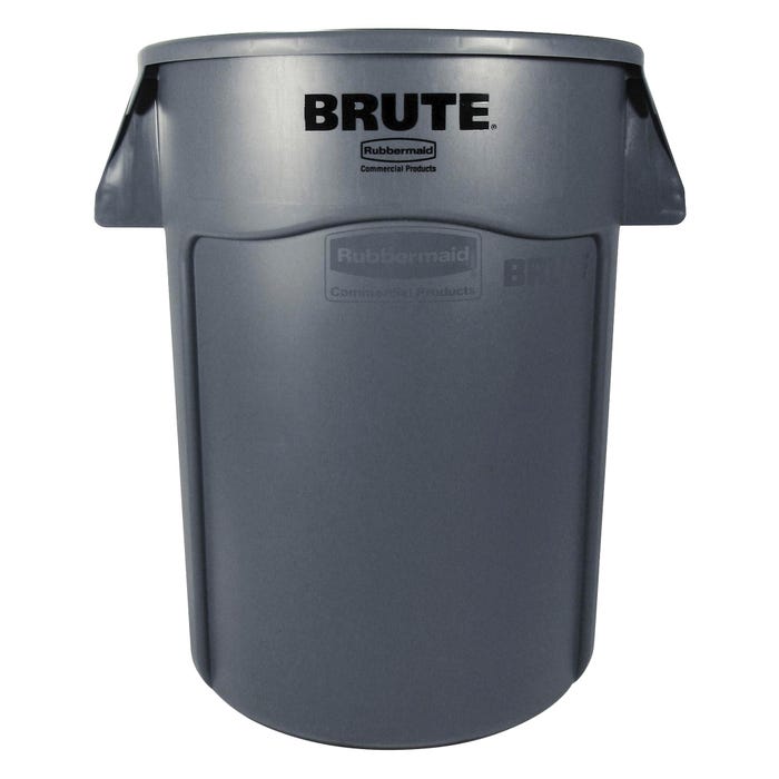 Rubbermaid Brute Waste Container with Venting Channels/Handles, 44 Gallon, Grey