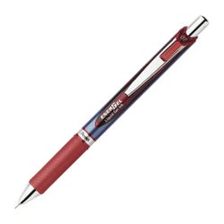 Pentel EnerGel Refillable Retractable Gel Pen, 0.7 mm Needle Tip, Red Ink/Barrel