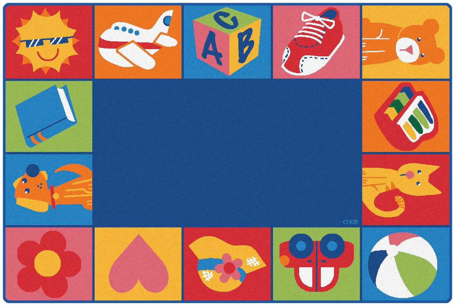 Carpets for Kids KIDSoft Toddler Blocks Carpet, Rectangle 4002219