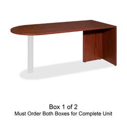 Image for Classroom Select Laminate Peninsula, Box 1 of 2, 66-1/8 x 29-1/2 x 29-1/2 Inches, Mahogany from School Specialty